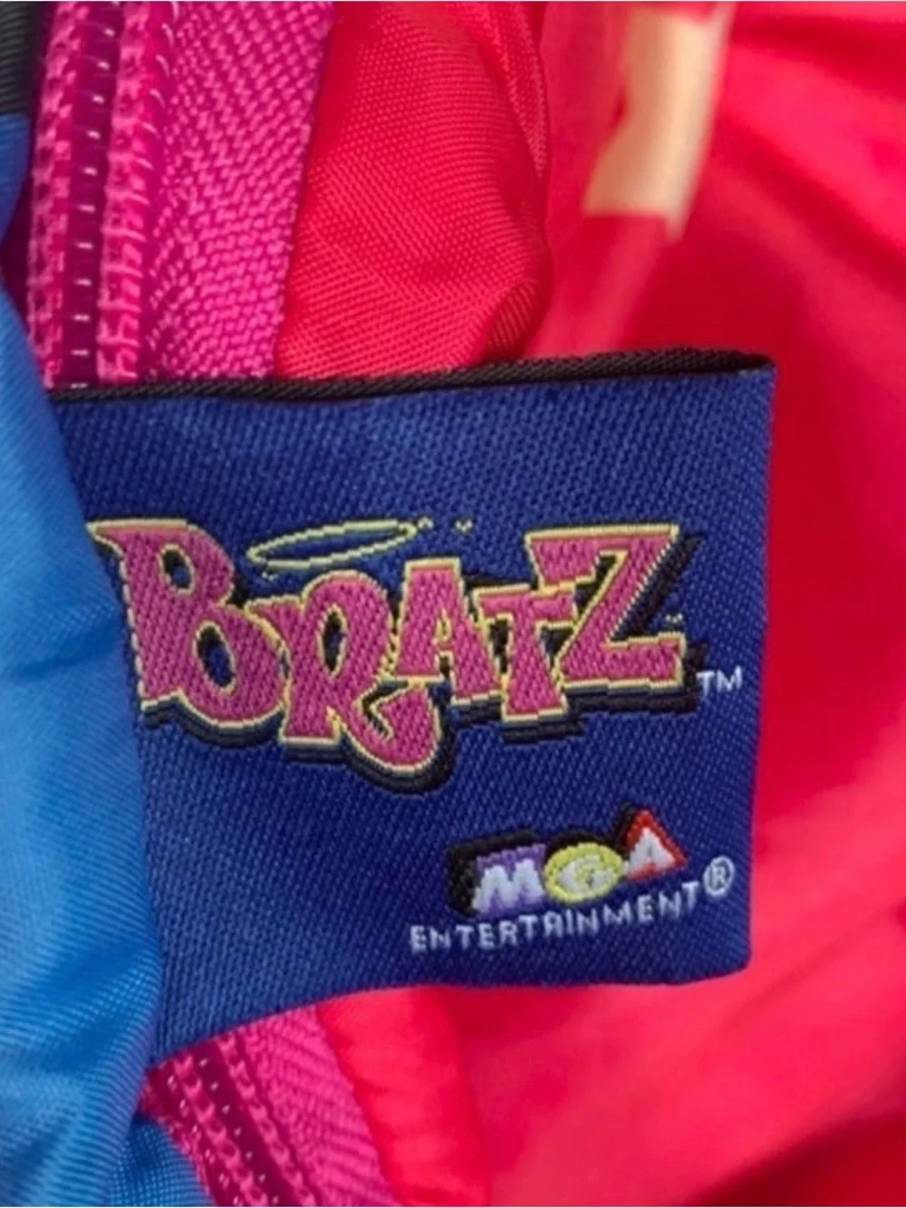 Vintage 2003 Bratz Slumber Party Sleeping Bag Pink Zip Up MGA 31x66 Kids Sleep